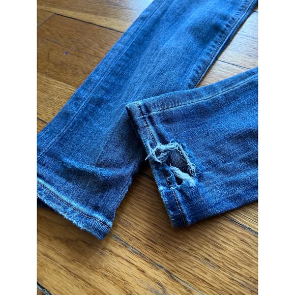 EXPRESS Distressed Stretch Mid-Rise Denim Leggings sz 6R - Picture 9 of 16
